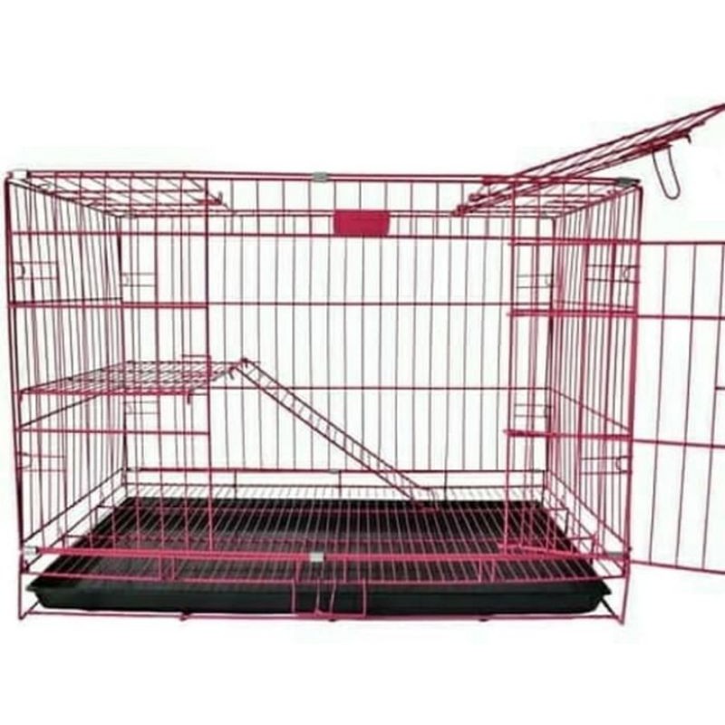 Kandang Kucing Tingkat 1  62x52x42 + FREE CAT HAMMOCK + All Expedition-1