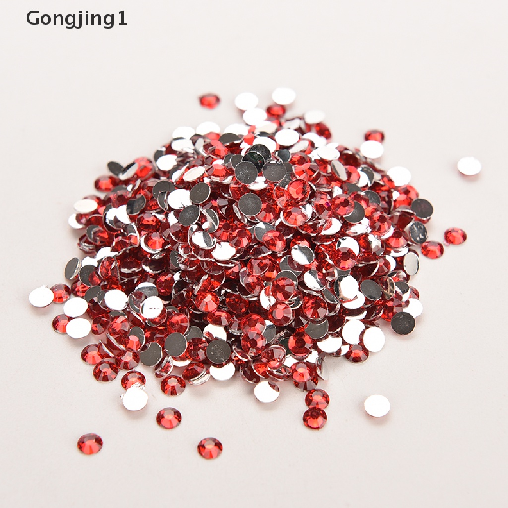 Gongjing1 Lot 1000Pcs Manik Kristal Berlian Imitasi Bulat Flatback 4mm Untuk Dekorasi Nail Art DIY