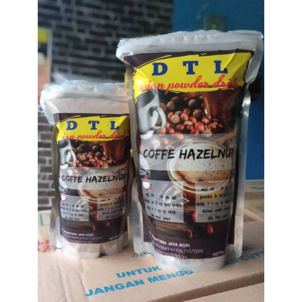 

BUBUK MINUMAN RASA COFFE HAZELNUT / POWDER DRINK MERK DTL