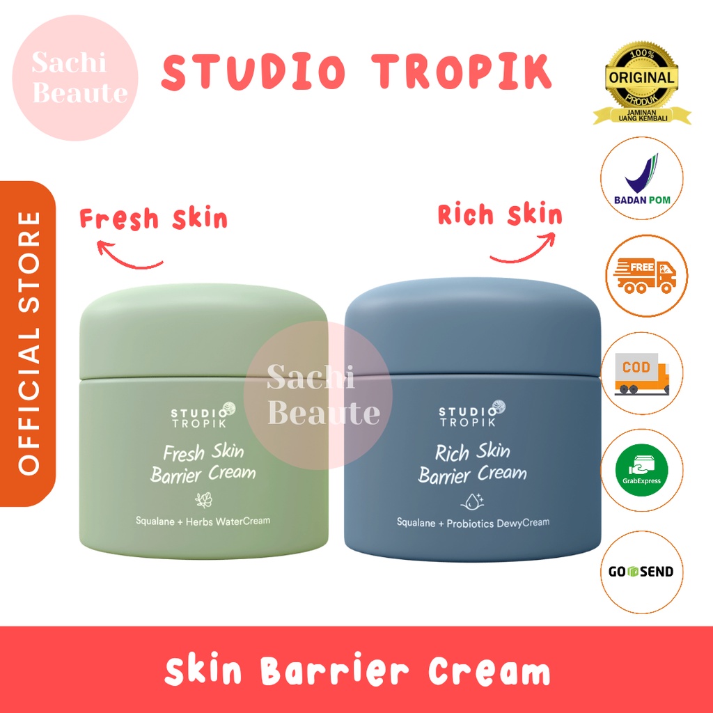 Studio Tropik Barrier Cream Rich Skin | Studio Tropik Barrier Fresh Skin 50gr