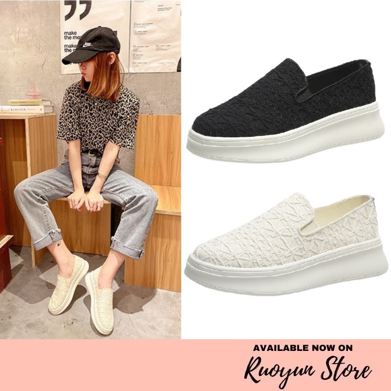 RYX - Davye Lace Sepatu Slip-On Wanita Fashion Casual - Ori Import