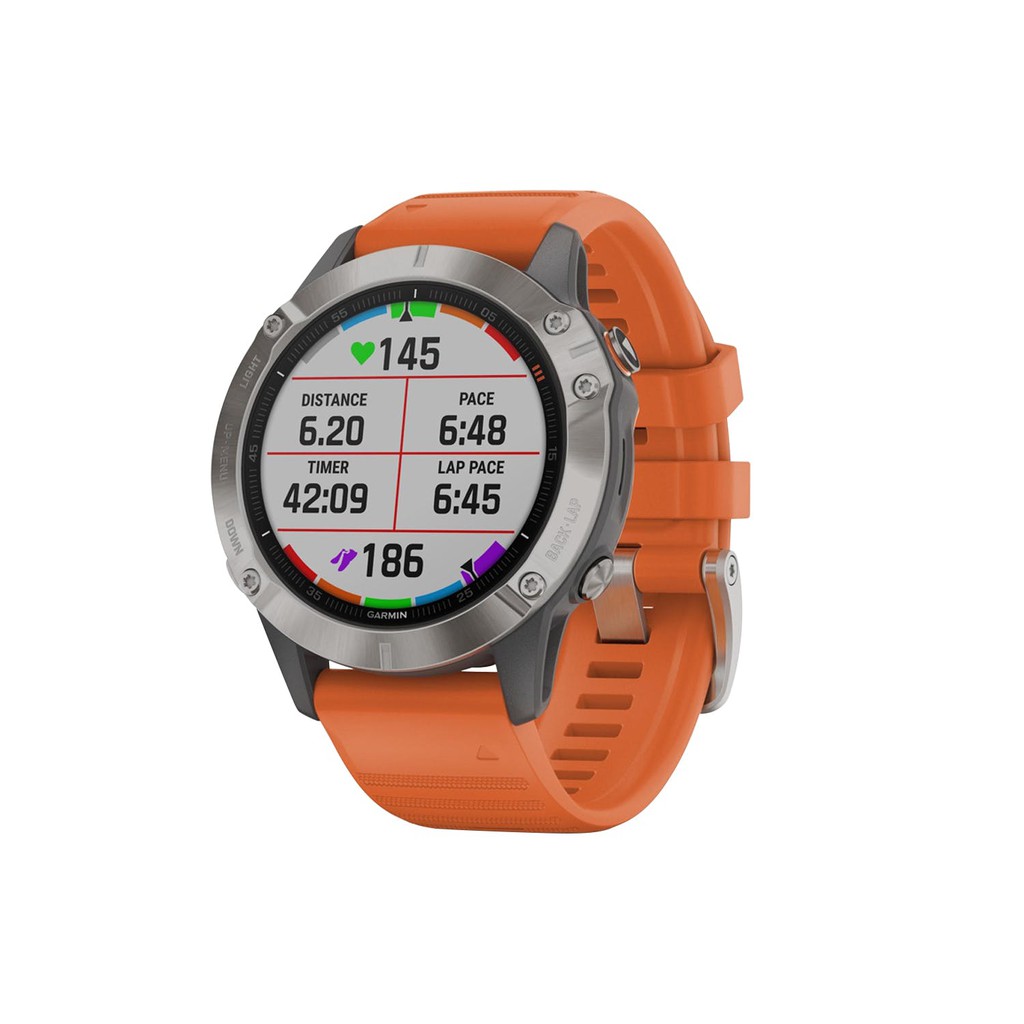 Garmin Fenix 6 Titanium with Ember Orange Band Original Garansi Resmi TAM 2 Tahun