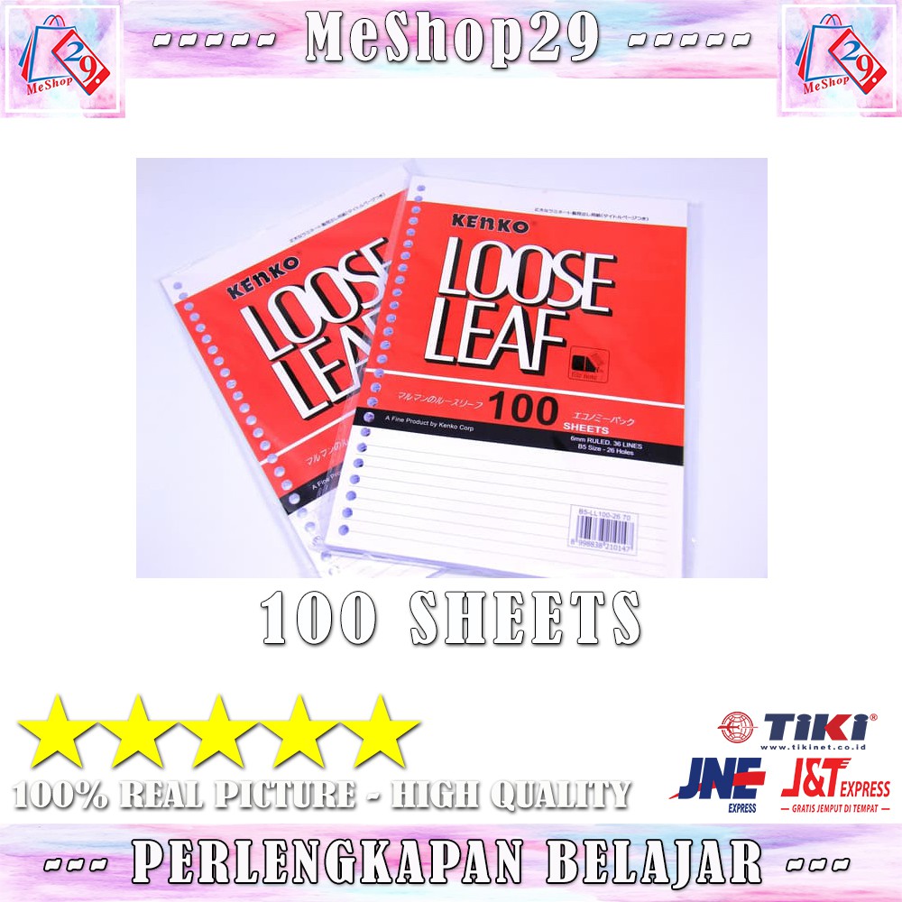 

Paperline/Kertas Binder LOOSE LEAF 100 Sheets 20 lubang/ring