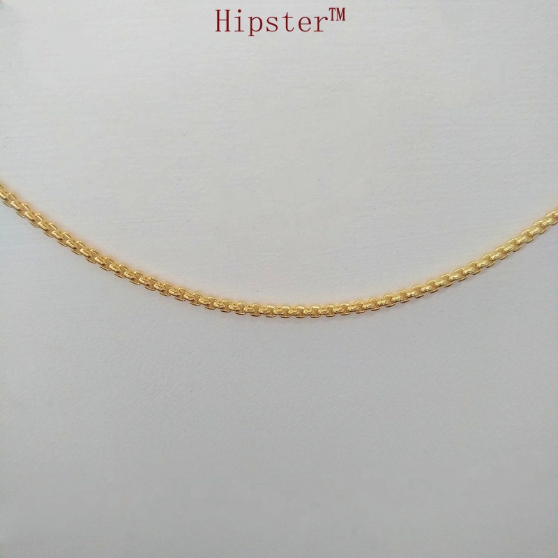 Hot Sale High Street Hip Hop Style Simple Square Hollow Trendy Retro Clavicle Chain