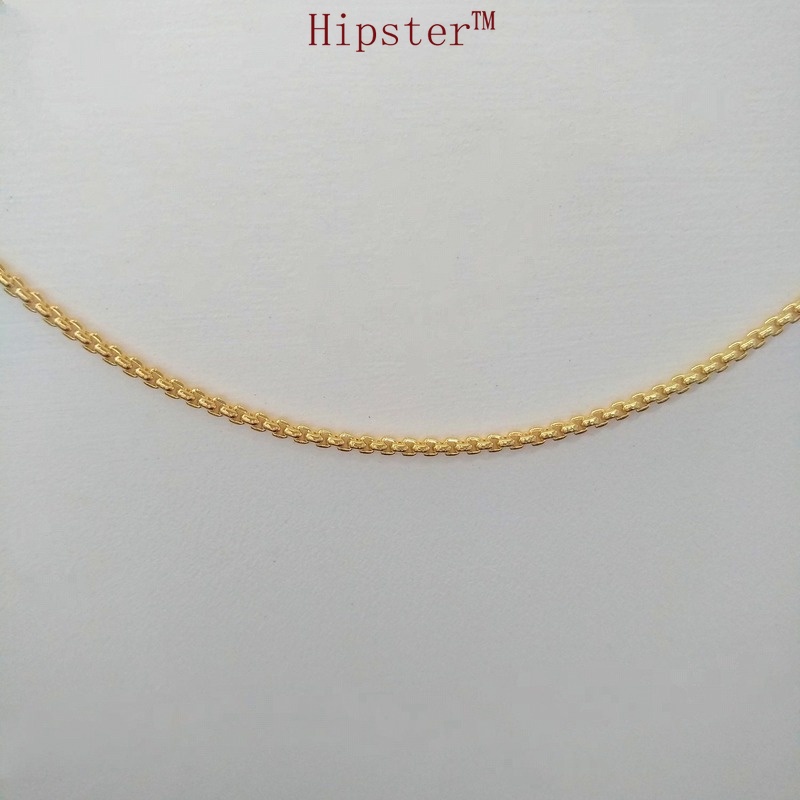 Hot Sale High Street Hip Hop Style Simple Square Hollow Trendy Retro Clavicle Chain