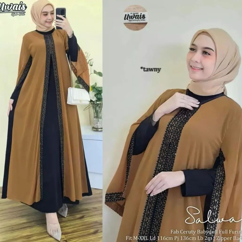 PROMO SALWA DRESS Baju Muslim Kaftan Gamis Wanita Baju Gamis Kaftan Wanita Terbaru Murah Gamis Terba