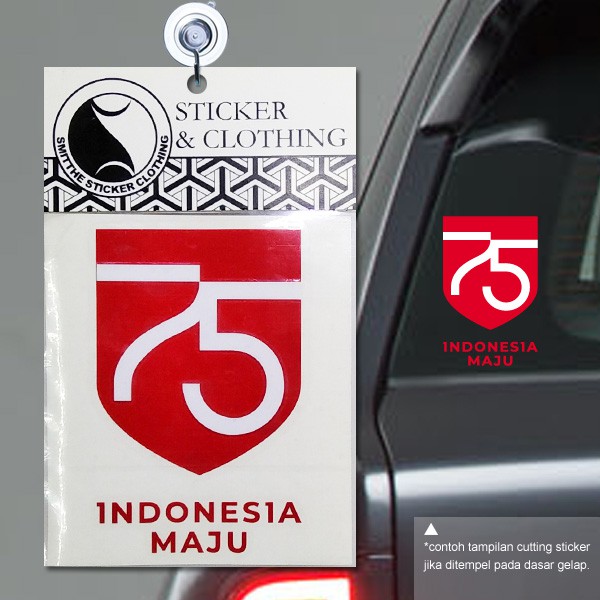 Stiker 75 Tahun Indonesia Logo 2W HUT RI Cutting Sticker untuk aksesoris Mobil Motor