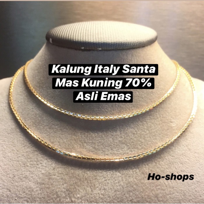 Kalung Italy Santa Mas Kuning Kadar 70% Asli Emas F.SvW