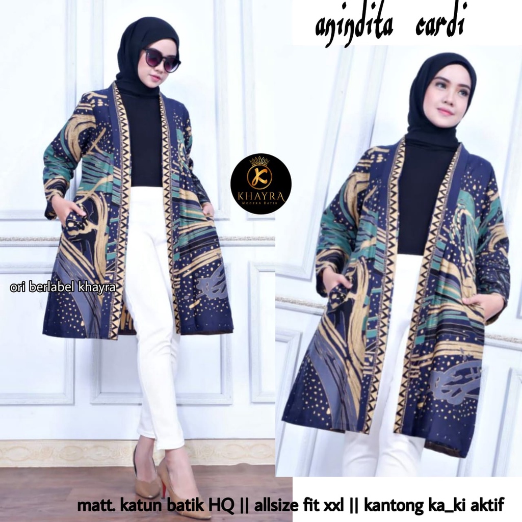 Outer lengan cardi Anindita  batik solo vest kerja