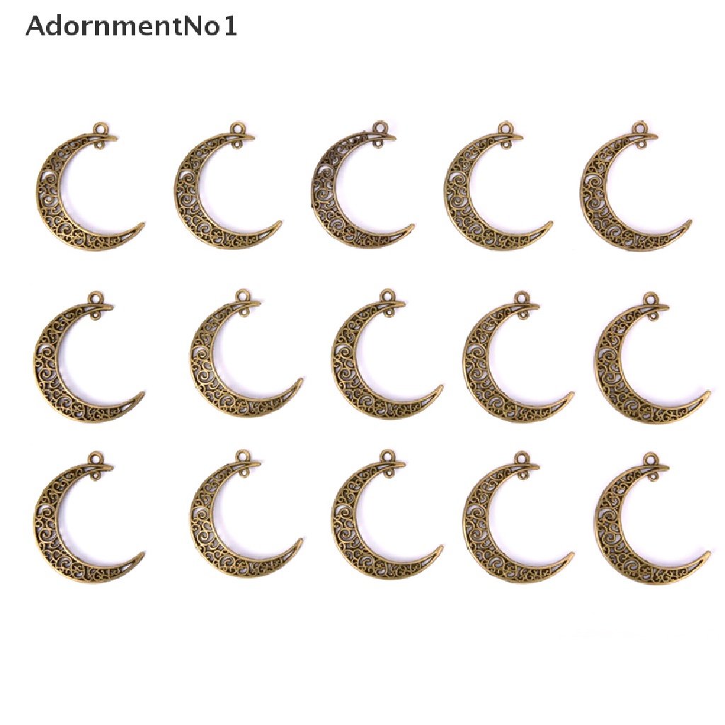 (AdornmentNo1) 10pcs / Set Liontin Antik Bentuk Bulan Sabit Bahan Alloy Untuk DIY Perhiasan