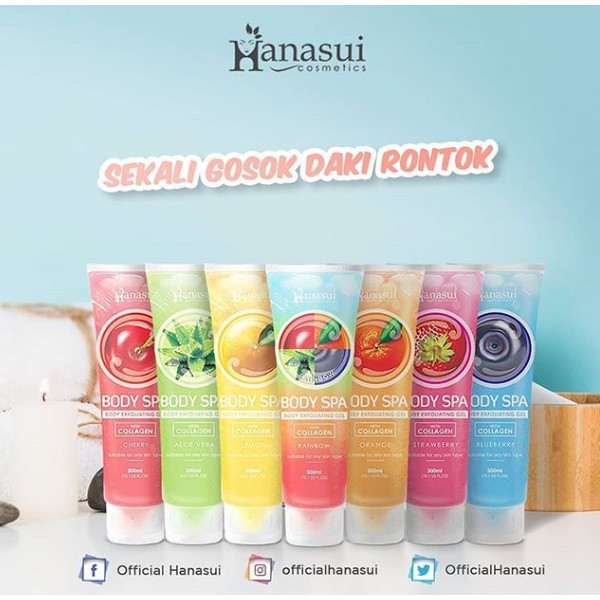 Hanasui Body Spa Exfoliating Gel 300ml Gel Perontok Daki BPOM