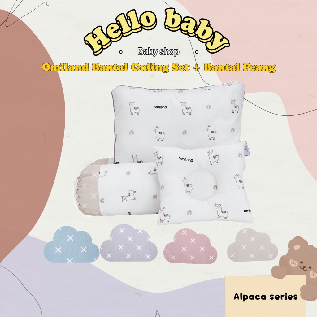 Omiland Bantal Guling Bayi Set Peang Alpaca Series Bahan Halus Tidak Berbulu - OB37201 -4