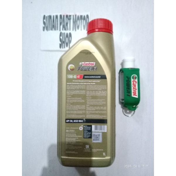 Castrol power 1 4T Gold 1L SAE 10W-40 API JASO MA-2 ORIGINAL RESMI