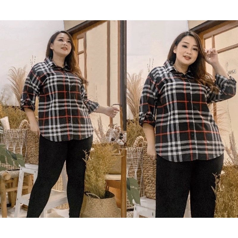 FWG - KEMEJA JUMBO BBR / KEMEJA WANITA / BAJU KEMEJA WANITA BIGSIZE / ATASAN WANITA