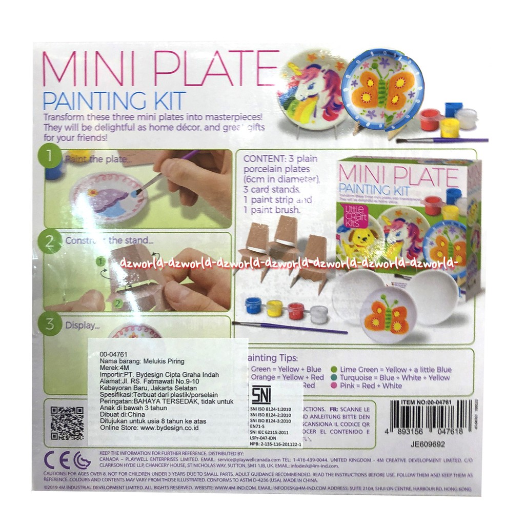 4M Mini Plate Painting Kit Peralatan Melukis Di Piring Untuk Anak