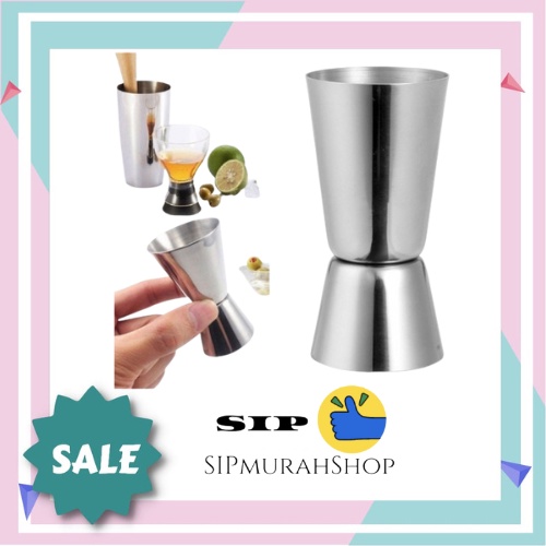 Gelas Ukur Cocktail Measuring Jigger Double Shot Stainless 15/30ml Untuk Mengukur Takaran Campuran Minuman