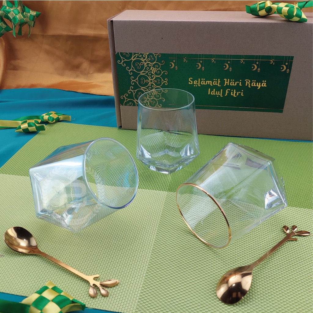 

TERBARU Idul Fitri Hampers Gift Box Lebaran Ramadan Parcel Glass Aestehtic Gelas Kaca Cantik Elegant