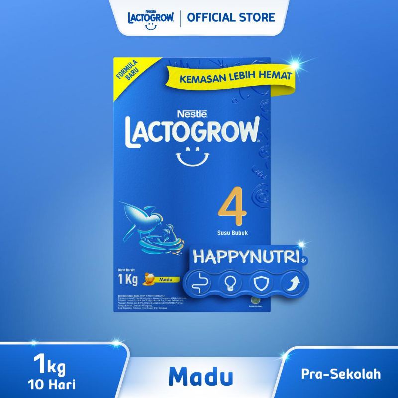 

Nestle Lactogrow tahap 4 usia 3 Tahun ke atas berat 735 gram 1 Kg rasa Vanilla dan Madu