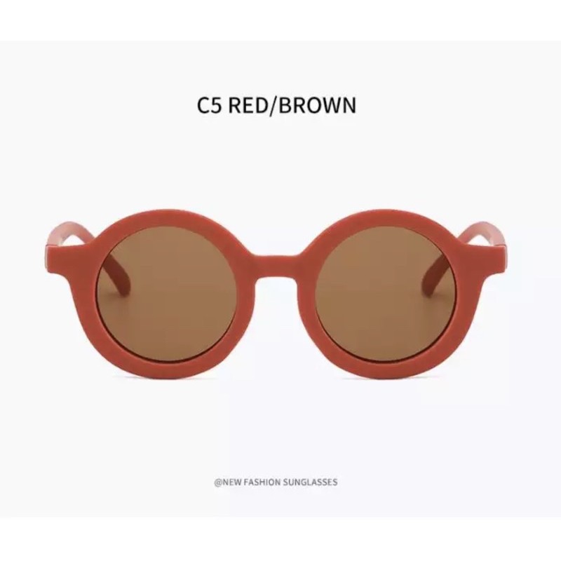 Kacamata Anak Sunglasses Baby Bayi Balita Baby Kids Cute Anti UV Ootd Fashion Anak Laki Cowok Perempuan Kacamata Gaya Anak Kacam,ata Fashion Anak-Terracota