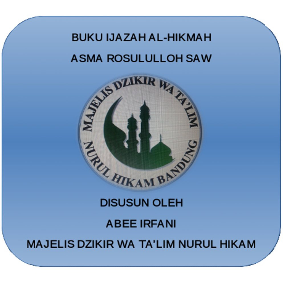 Buku Ijazah Al hikmah Asma Rosululloh SAW Berkualitas