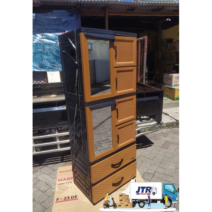 Lemari PLastik Napolly Jumbo CABRO 224LU 2D2C MURAH SURABAYA [KHUSUS KIRIM CARGO]