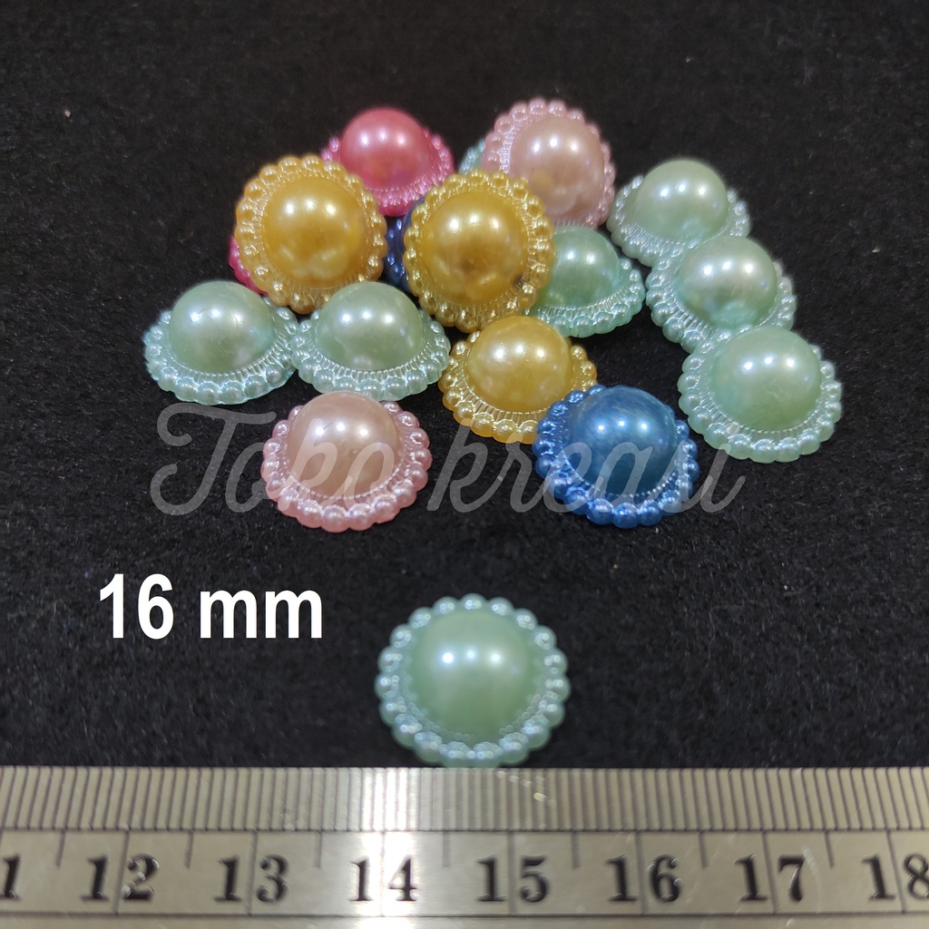 (Per Pack) Resin mutiara setengah warna warni / mutbel matahari warna