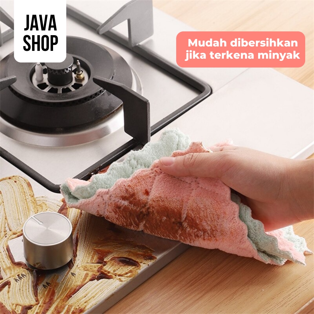 JAVASHOP Kain Lap Microfiber Serbet Piring Dapur Daya Serap Tinggi