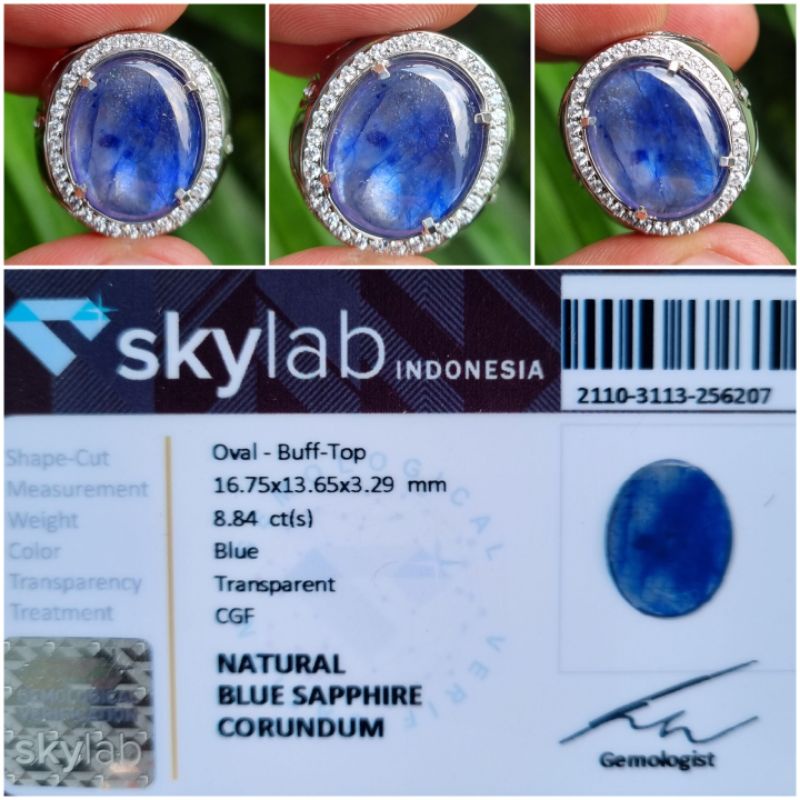 Natural Blue Sapphire Cabochon Memo 8.84 crt