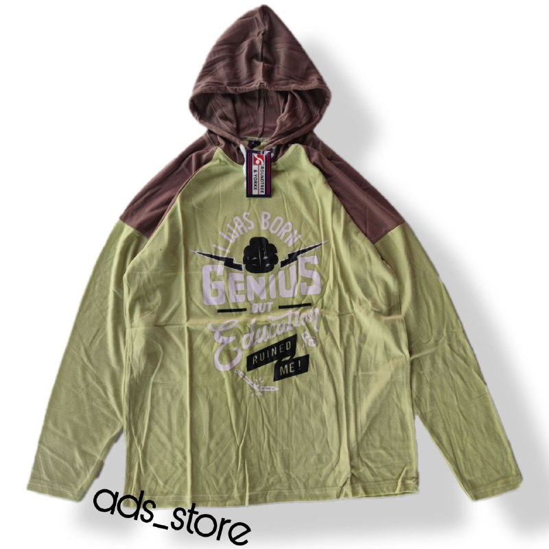 Hoodie Motif Lengan Panjang Pria Wanita Katun Tebal