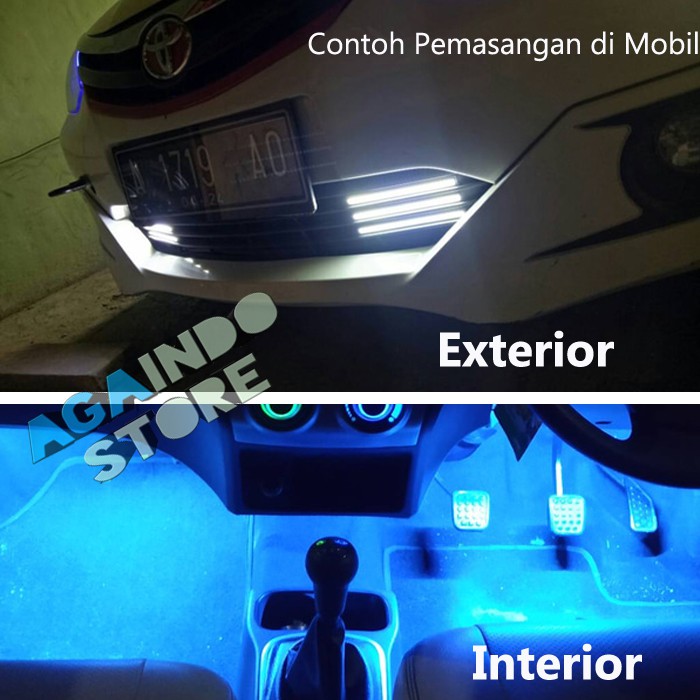 LAMPU DRL LED COB PLASMA 17 CM MOBIL MOTOR BIRU PUTIH WHITE ICE BLUE