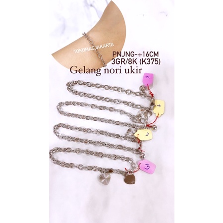 Gelang MP Safira Kadar 8K/375 ll 3 Gram ll 16-18 CM