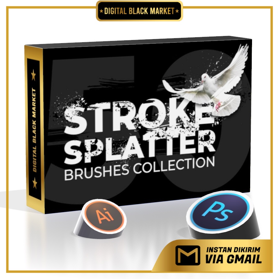 50 Stroke Splatter - Photoshop Brushes Collection