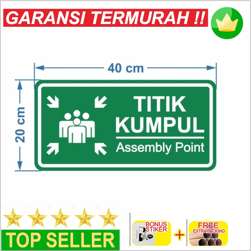 

Murah Rambu Sign Assembly Point 40cm x 20cm Tititk Kumpul Plat / Acrilik Elegan