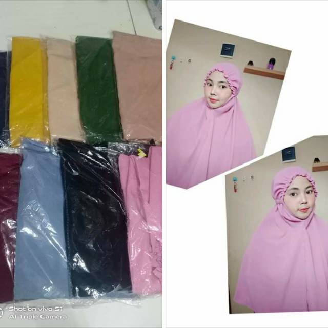 Bergo Maryam Kerut Muka, matt wolpish Uk L