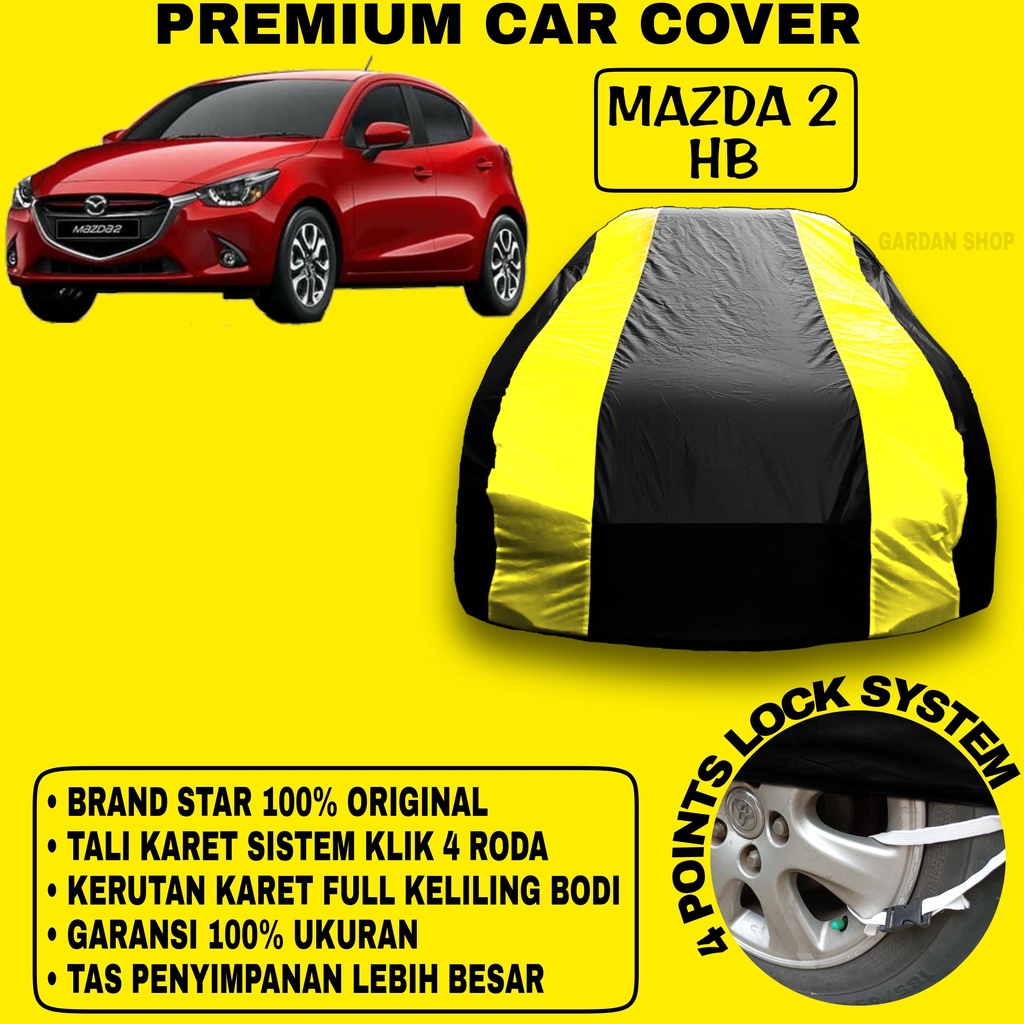 Body Cover MAZDA 2 HB Sarung Strip KUNING Penutup Pelindung Bodi Mobil Mazda 2 Hb PREMIUM