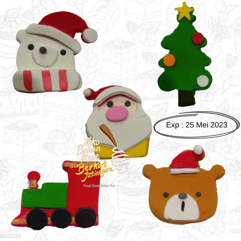 GUMPASTE SANTA CUPCAKE / HIASAN CAKE NATAL