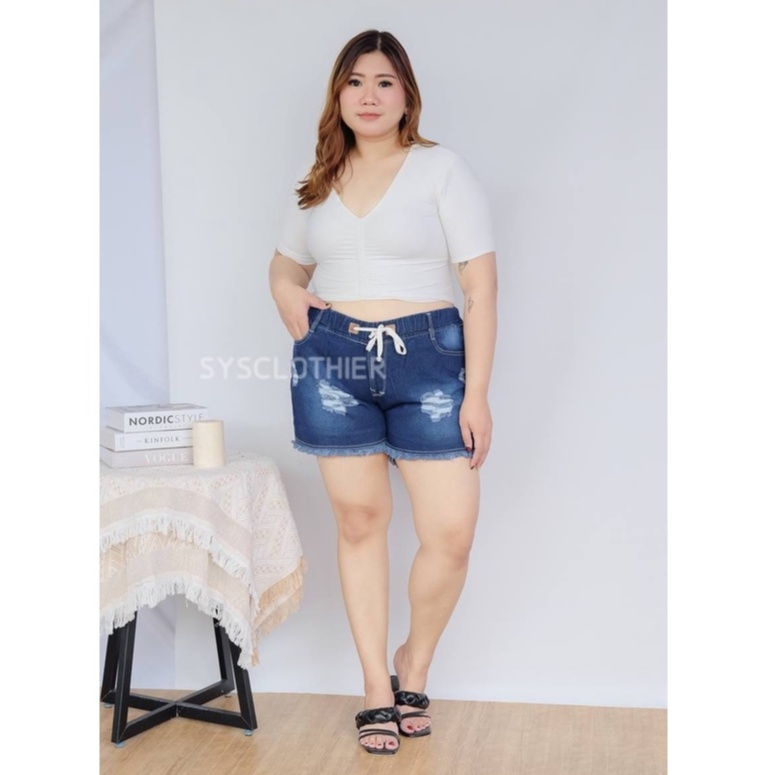 CELANA JEANS WANITA RUBBER DARK SHORT