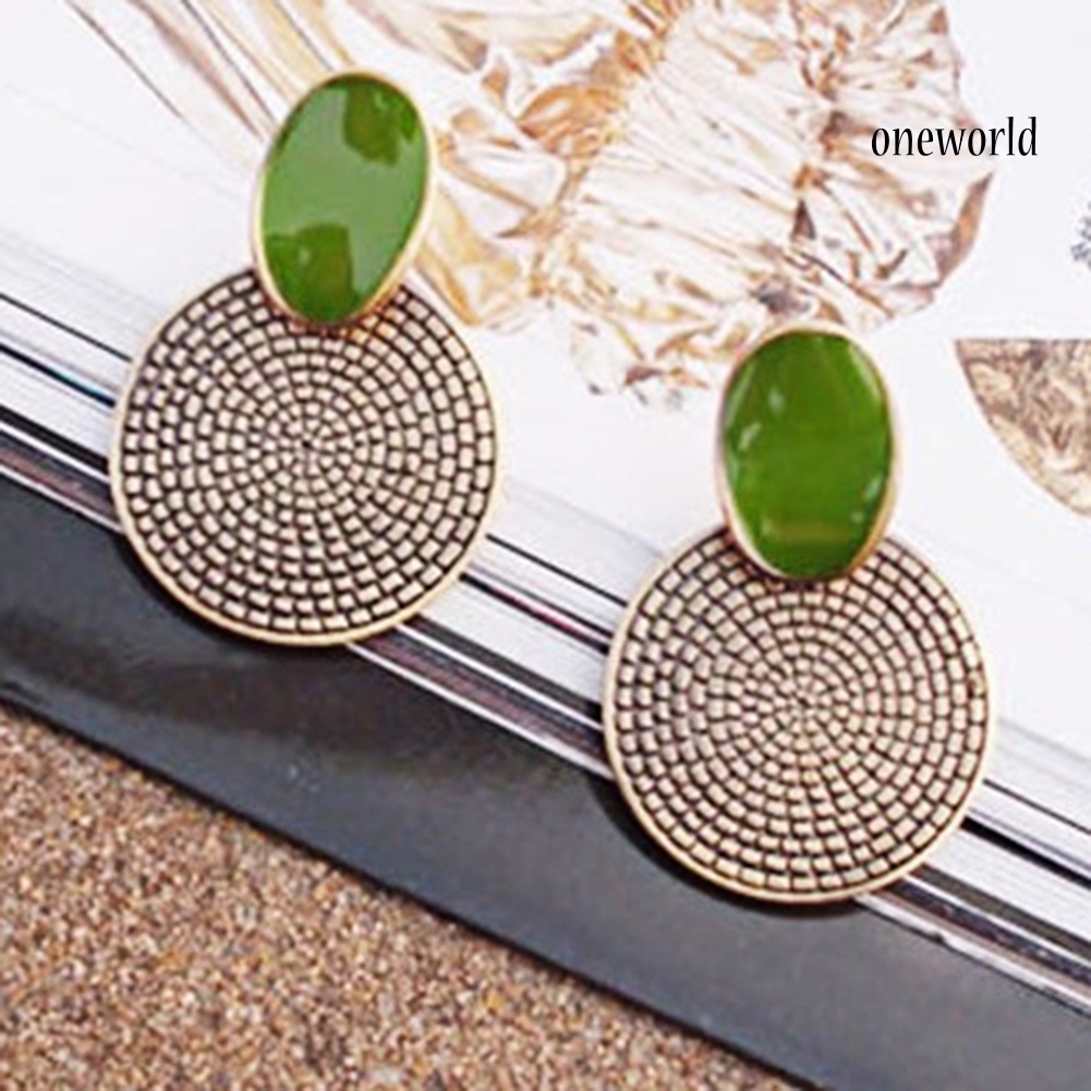 OW@ Wedding Party Jewelry Annual Ring Pendant Ear Studs Vintage Women's Earrings