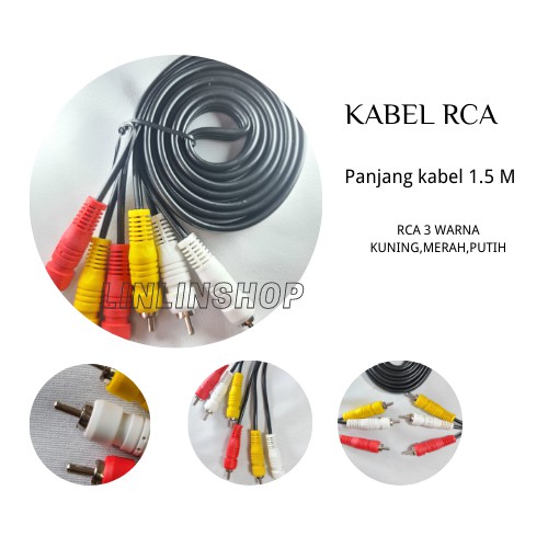 KABEL RCA 1.5 METER AUDIO VIDEO RCA CABLE MURAH KABEL CONNECTOR