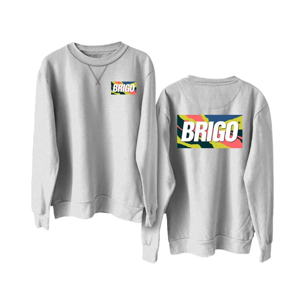 BRIGO Basic Sweatshirt  Abstrak II Sweater Crewneck BRIGO bstrak Sablon DTF Fleece Cotton M-XXL (Pria &amp; Wanita) Free stiker&amp;Gantungan Kunci