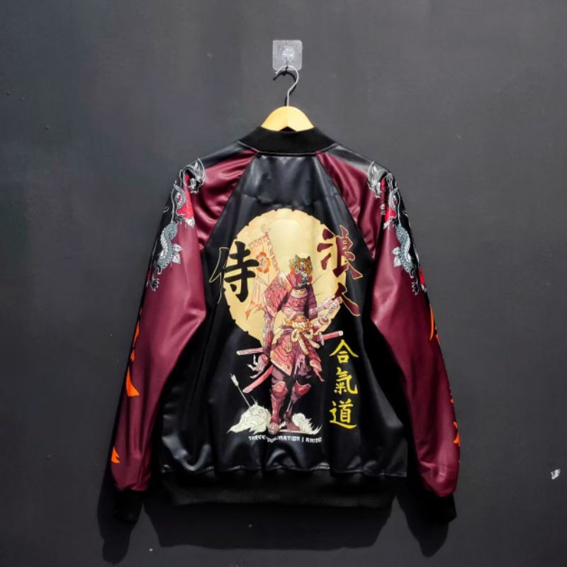 (COD)jaket sukajan printing/jaket naga/jaket japan/puring size M,L,XL, sukajan japan