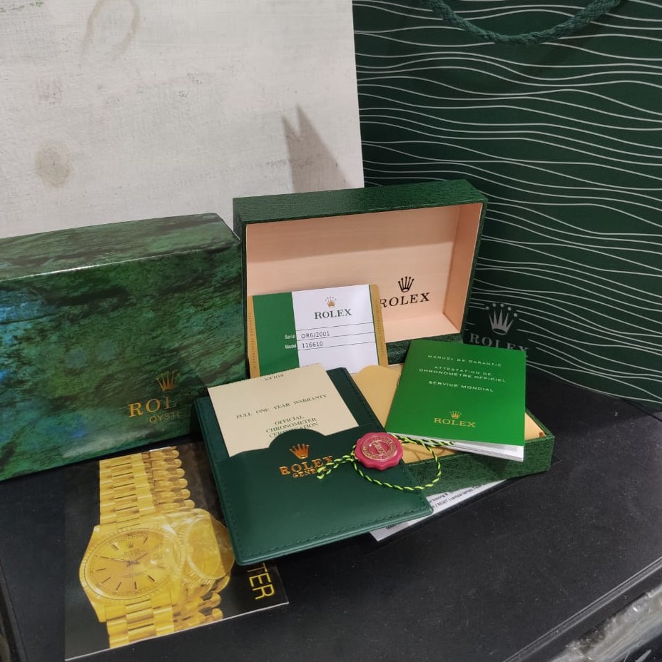 BOK ORIGINAL ROLEX INCLUDE KARTU / BOX HIJAU KOMPLIT / KOTAK HIJAU PLUS PAPER BAG