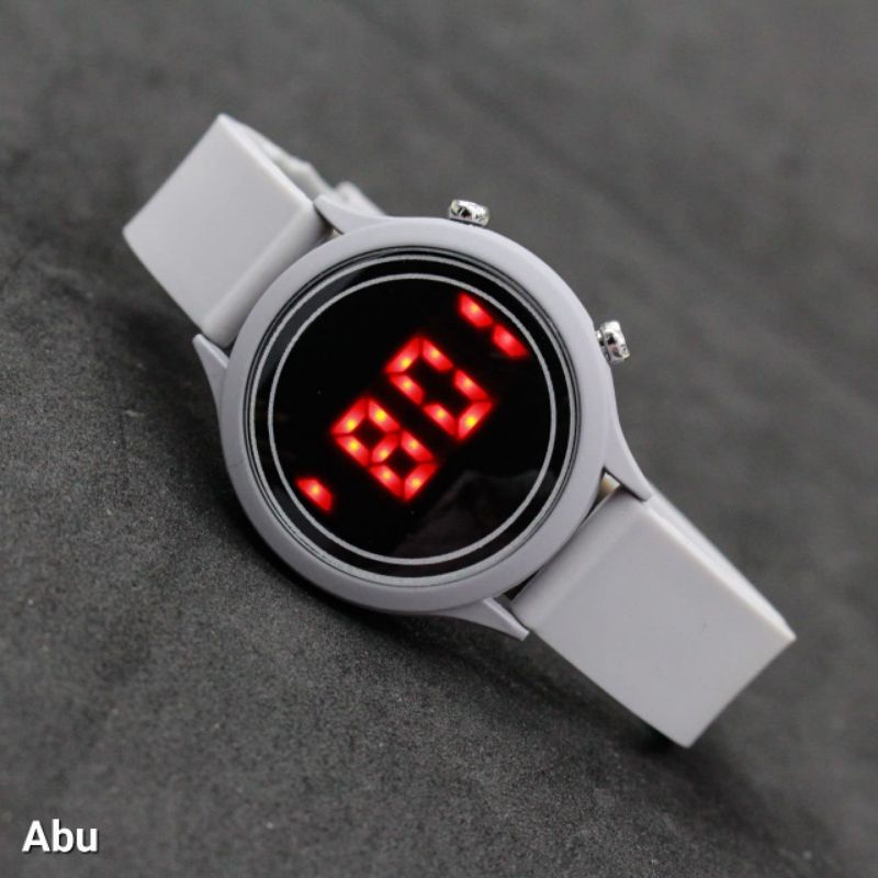 JAM TANGAN WANITA LED WATCH DIGITAL CONVEX RUBBER WARNA