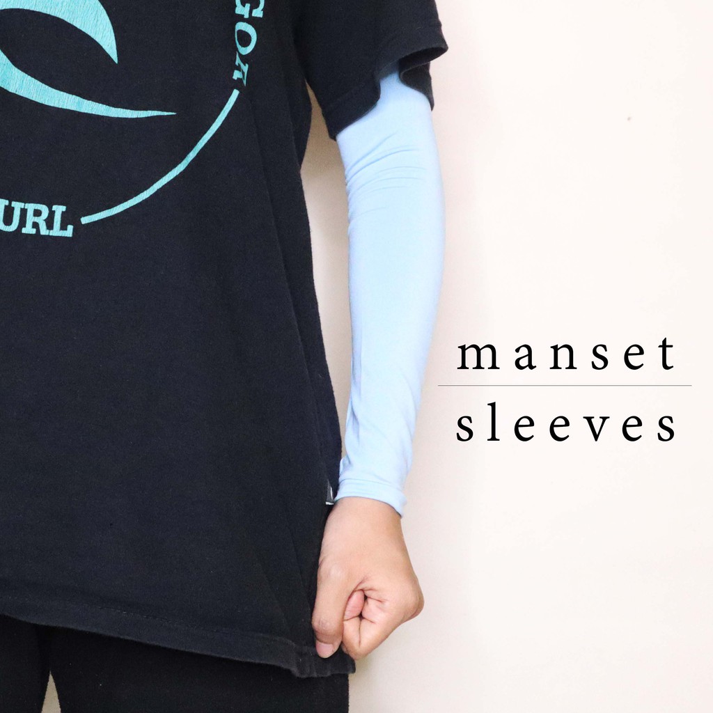 Manset Lengan Deker Tangan Handsocks Polos Biru Muda| Toserba Classic