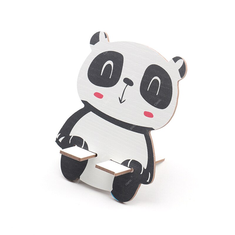 Dudukan Handphone Universal Stand Phone Holder Bahan Kayu Karakter Kartun Lucu Isi 3Pcs