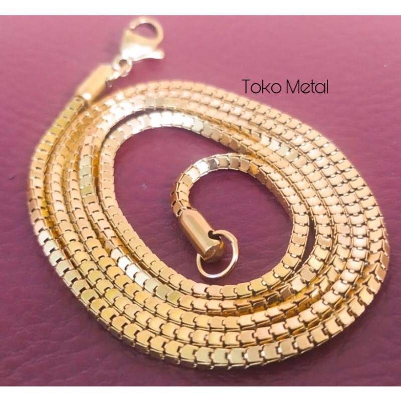 Kalung 100% Titanium Milano Pria dan Wanita 2 MM Anti Karat [ Tok Metal ]