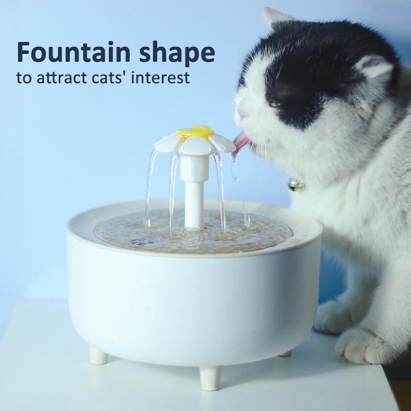 FEIDASH Water Fountain Kucing Dispenser Minum Kucing Tempat Minum Kucing Anjing Otomatis 2L