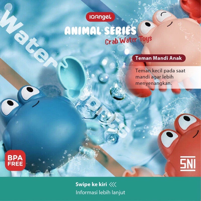 IQ Angel Crab Water Toys - Mainan Air Kepiting Berenang Bergerak - Mainan Mandi Anak Bayi Aman