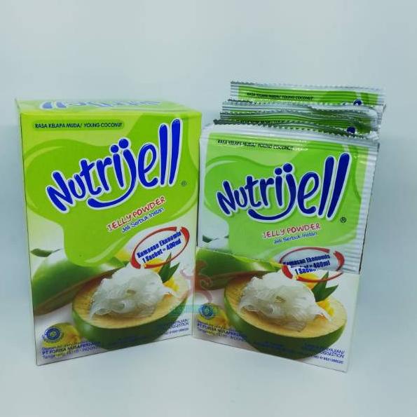 

ぇ Nutrijell Ekonomis Kelapa Muda Box/ Jeli Kelapa Muda Bubuk Instan 10gr (12pcs) ン