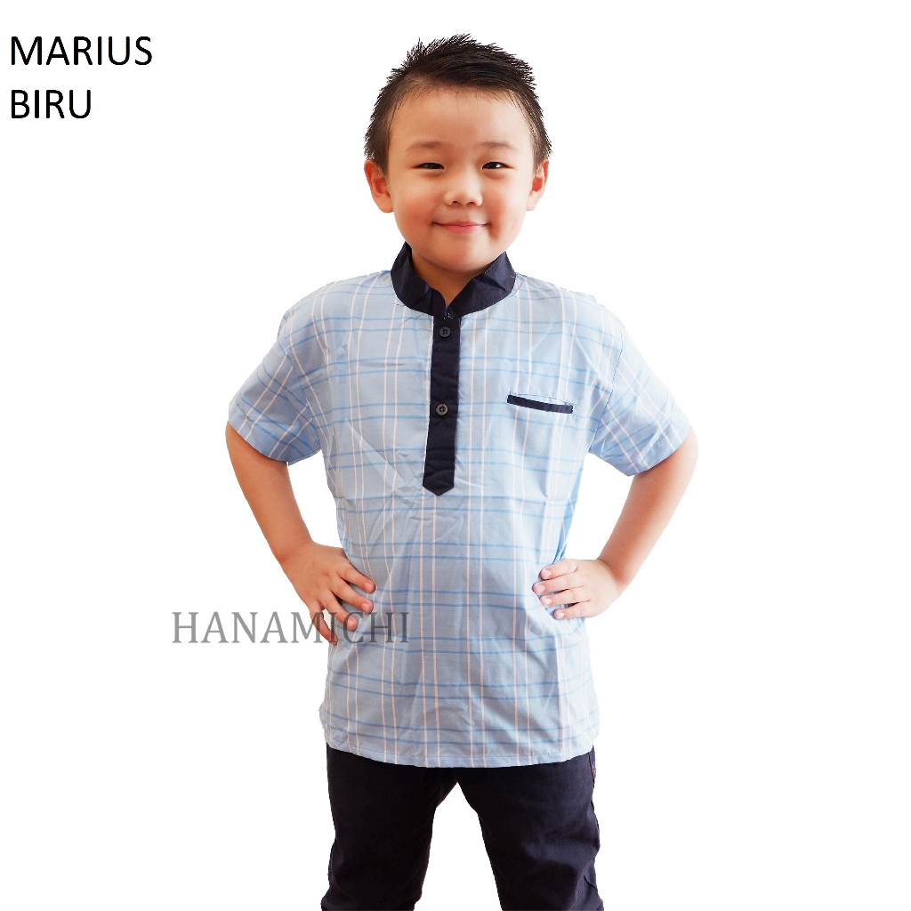 Hanamichi MARIUS Baju Atasan Kemeja Anak Lengan Pendek